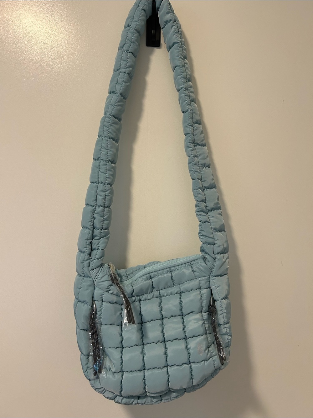 FP Movement by Free People Light Blue Quilted Puffer Shoulder Bag